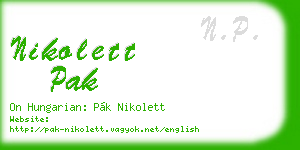 nikolett pak business card